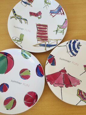 3 Summer Fun by Rosanna Lunch, Salad, Snack Plates